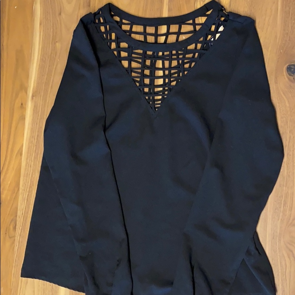 Caged V Neck Blouse